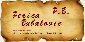 Perica Bubalović vizit kartica